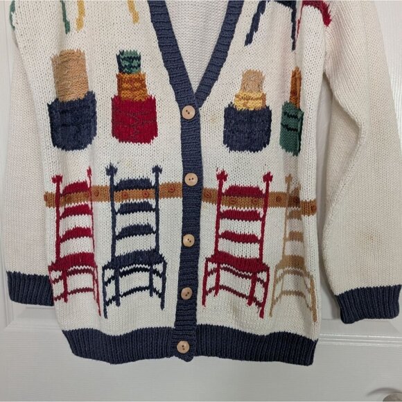 Marisa Christina Cardigan Womens Size Small Hand Knit Cottage Country Grandma - Picture 3 of 13